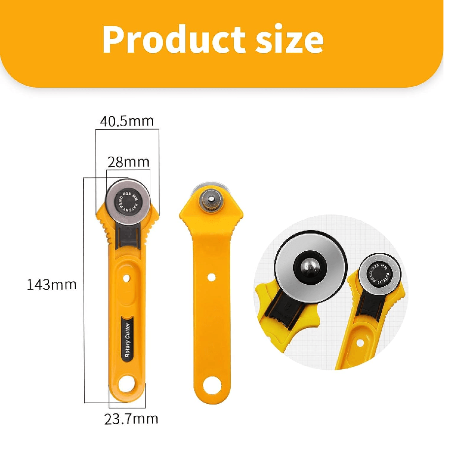 Rotary Cutter 28mm (Cuts Paper, Leather, Vinyl, Fabric)