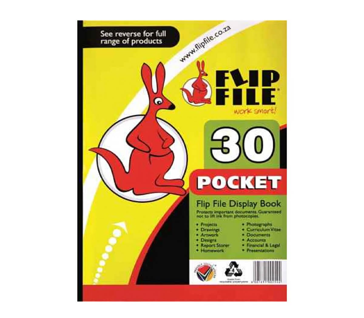 Kangaroo A4 Display Flip File/30 Pocket