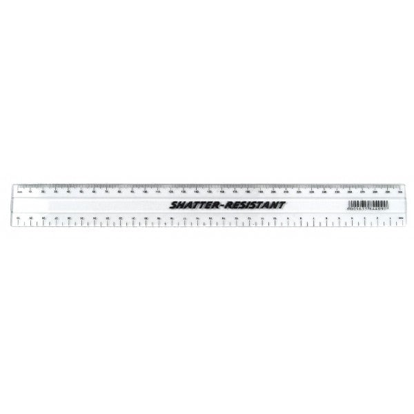 30cm Shatter Resistant Ruler (Clear)