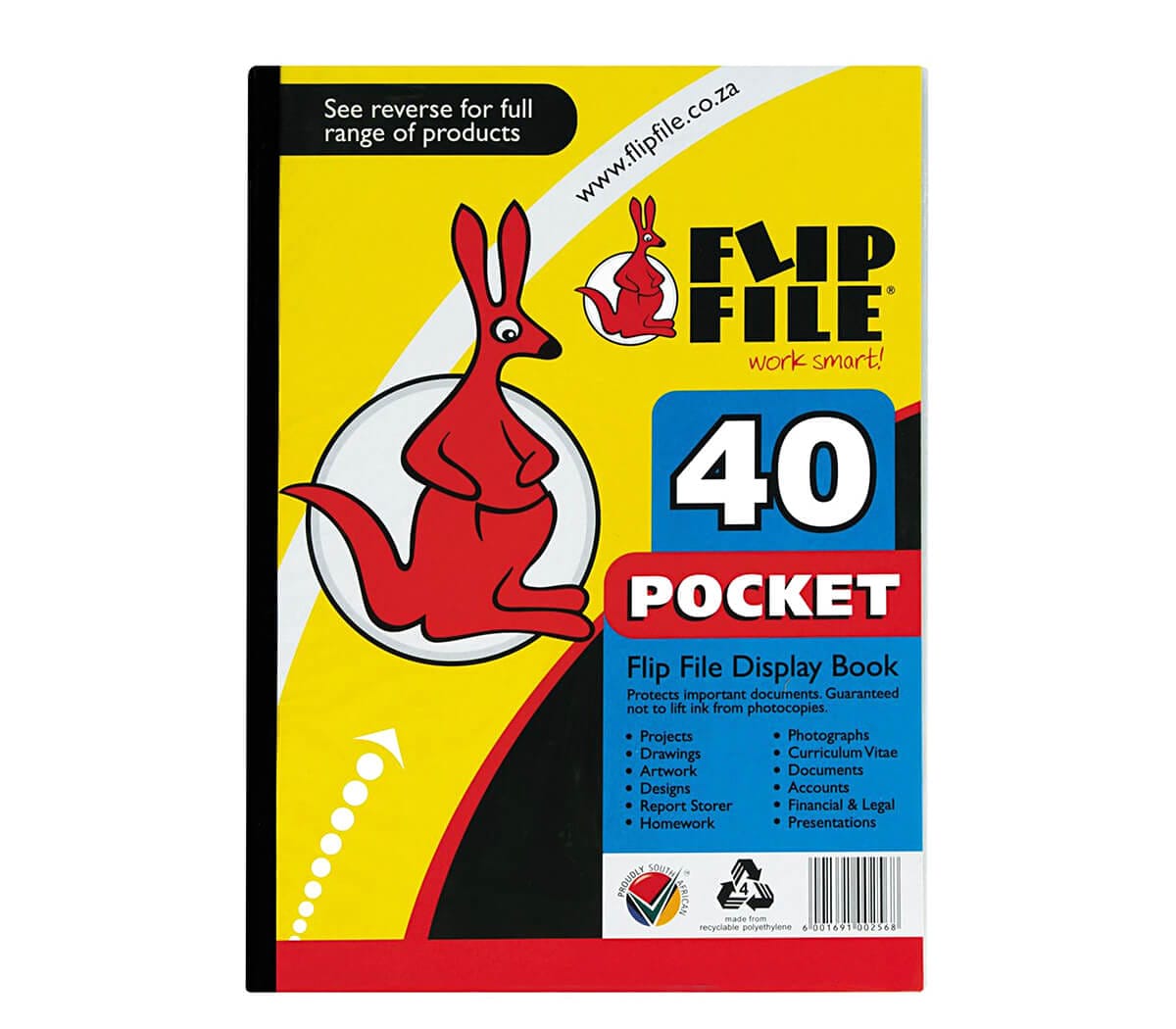 Kangaroo A4 Display Flip File/40 Pocket