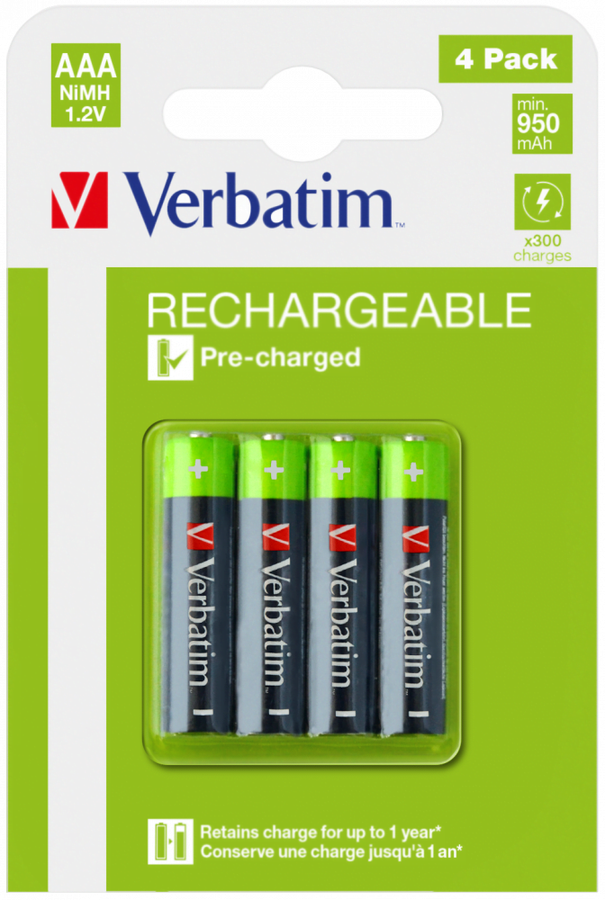 AAA Premium Rechargeable Batteries HR03 - 4 pack