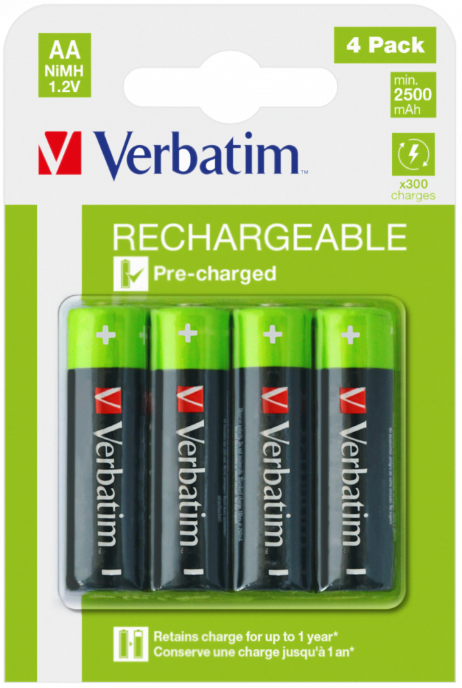 AA Premium Rechargeable Batteries HR6 - 4 Pack