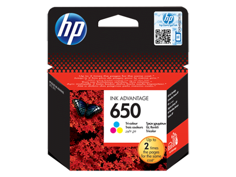 HP 650 Tri-Colour Original Ink Advantage Cartridge (CZ102AK)