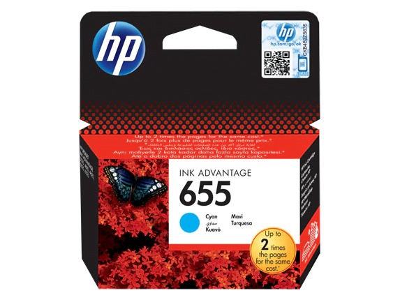 HP 655 Cyan Original Ink Advantage Cartridge (CZ110AE)