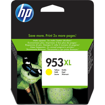 HP 953XL High Yield Yellow Original Ink Cartridge (F6U18AE)