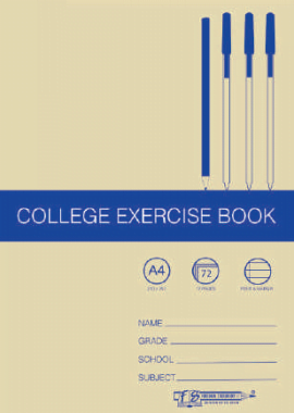 College Exercise Book - A4, 72 Page 17mm F&amp;M Ruled (5 Pack)