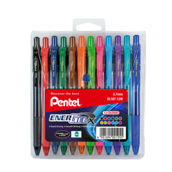 Pentel Energel X Pens 0.7mm BL107- Wallet of 12