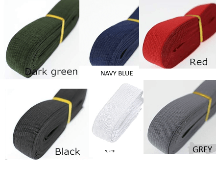 Flat Elastic 25mm various colours