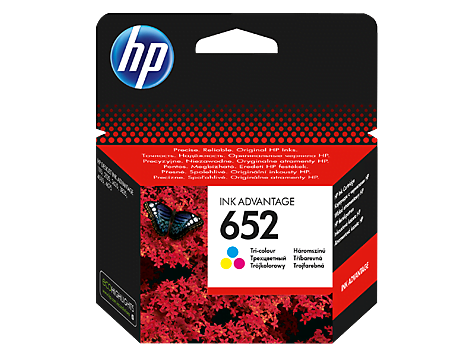 HP 652 Tri-Colour Original Ink Advantage Cartridge (F6V24AE)