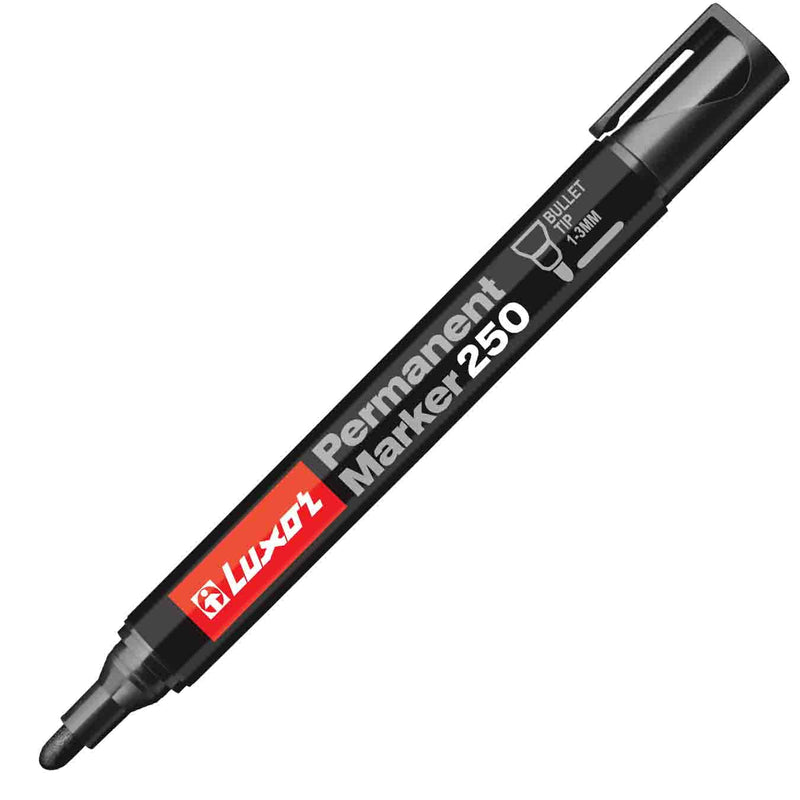 Luxor 250 Black Permanent Marker (Bullet Tip - Box of 12)