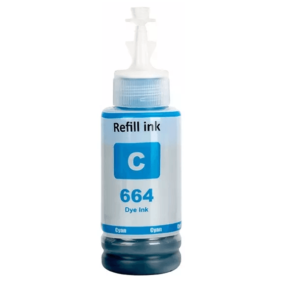 Epson T664 Refill Ink Bottle (100ml) - Print-Tank Brand Cyan