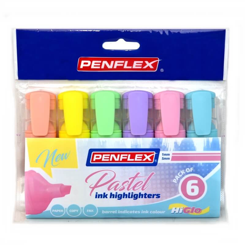 Penflex HiGlo Pastel Ink Highlighters