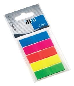 Sticky Note Info Flags 5 x 26 Sheet (Solid Colours)