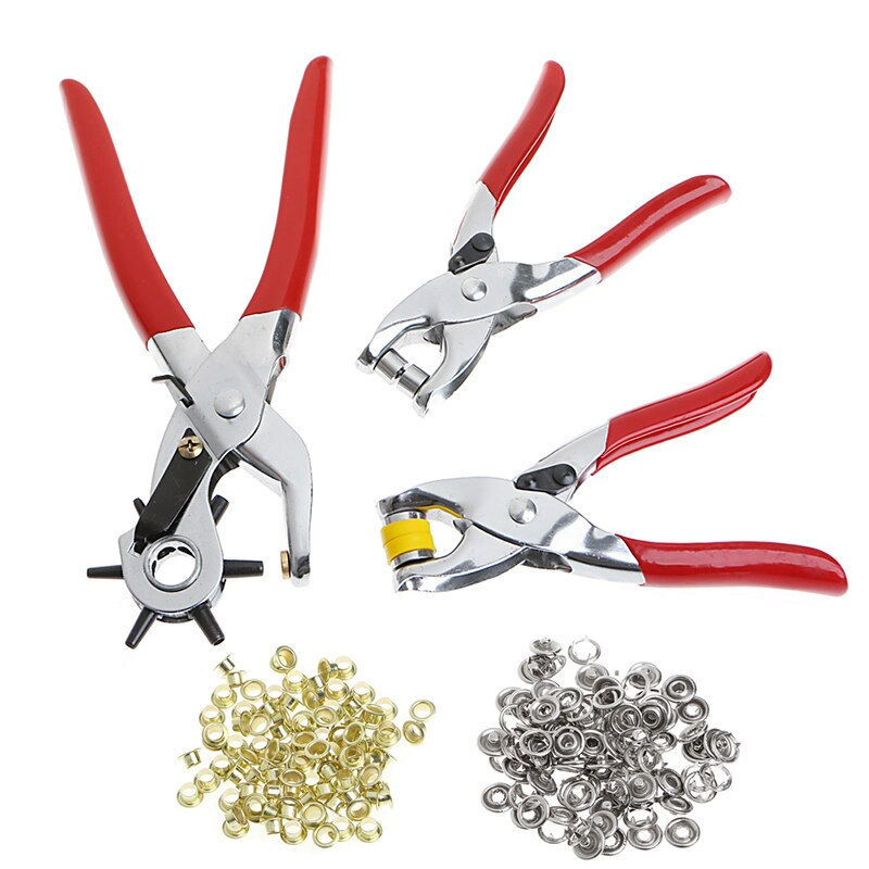 3Pcs Revolving Leather Hole Punch Plier Kit