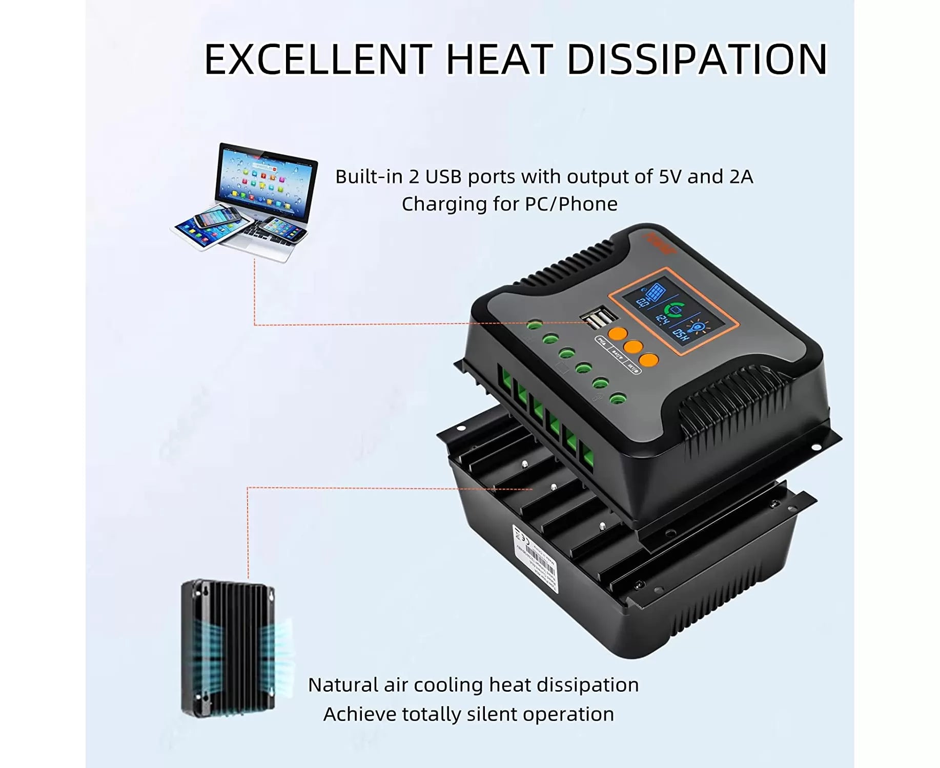 PWM Solar Charge Controller - Lithium or Lead Acid batteries - 100V