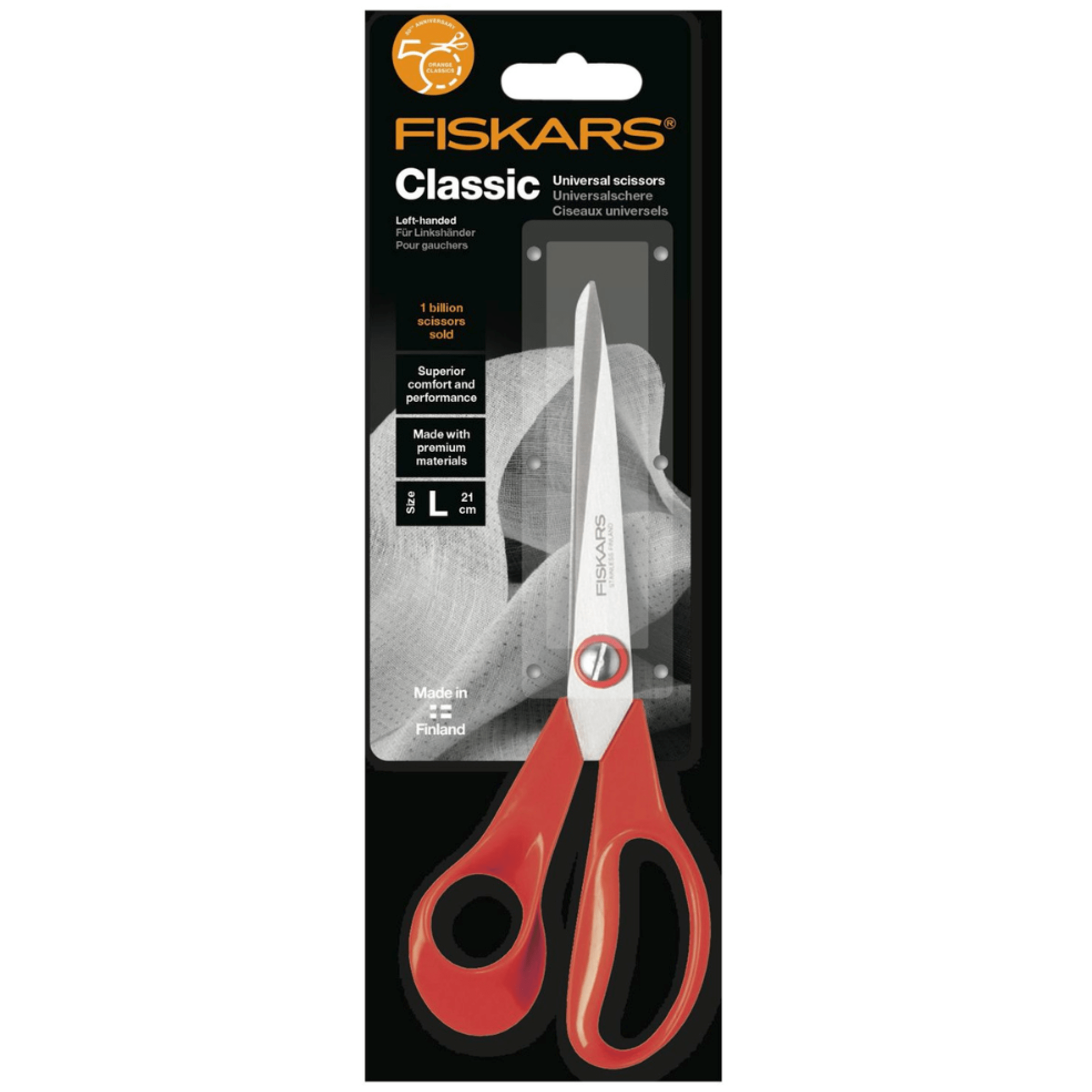 Fiskars Classic Red Left Hand General Purpose Scissor