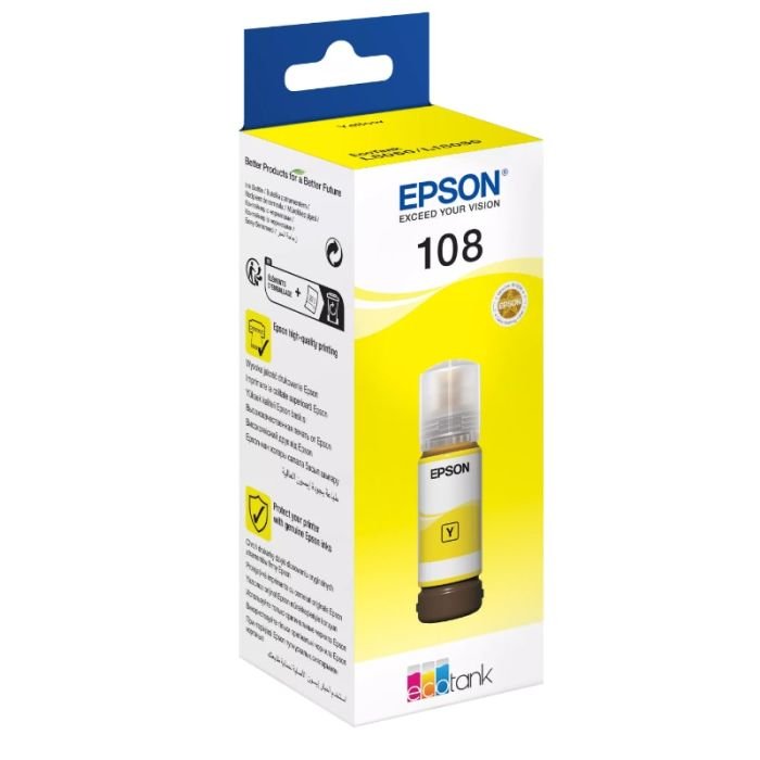 108_y-side-angle_c13t09c44a_104-1482-000659_1_-min Epson 112 EcoTank Pigment Series Ink Bottle - Yellow - Image 1
