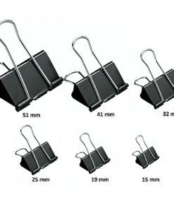25mm Foldback Binder Clips - 12 Pcs