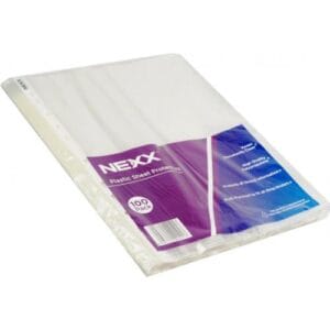 100 A4 Multipunched Plastic Sleeve File Pockets