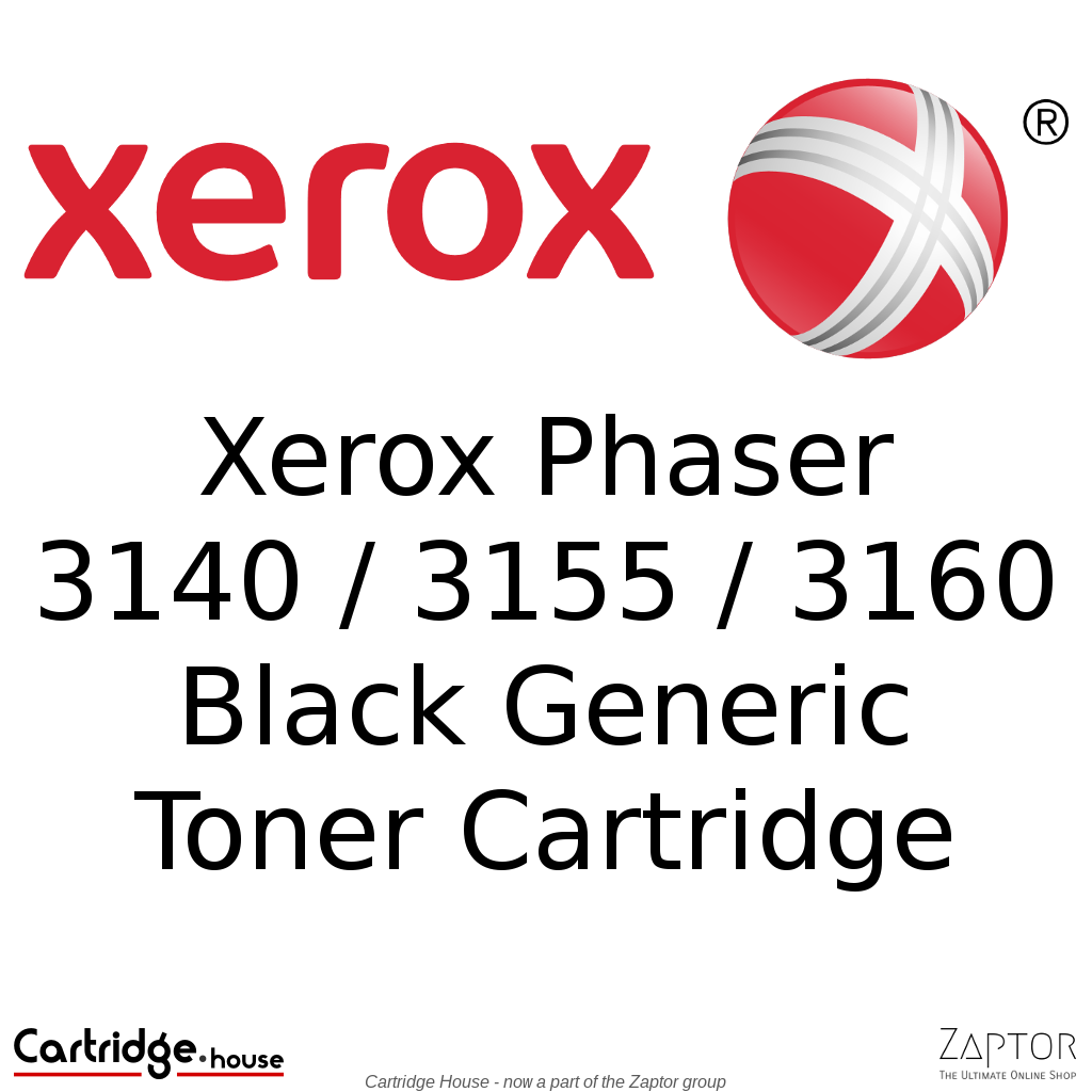 3140-1_ef2e1f6f-37cc-41cf-a914-db2bbdb05745.png Xerox Phaser 3140, 3155, 3160 Black Compatible Toner Cartridge - Alternate Brand - Image 1