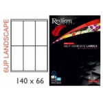 Redfern White Laser Label Landscape 6UP - 140 x 66mm (9400)