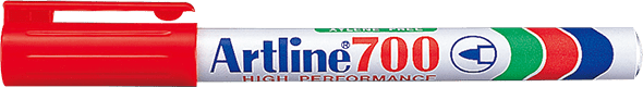 Artline_700_Red.png Artline Permanent Marker (Fine Tip) - Box of 12 - Image 3