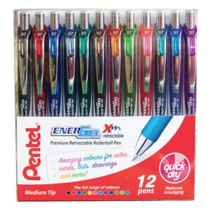 Pentel Energel Retractable Pens 0.7mm BL77- Wallet of 12