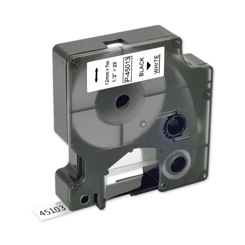 DM112mmBlackonWhite-1-1.jpg DYMO D1 12mm x 7m Compatible Label Tape - Image 2