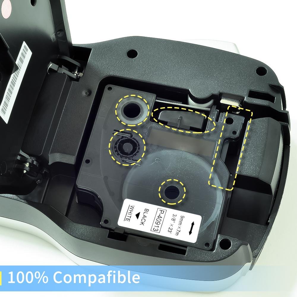 DM19mmBkonWh-3-1.jpg DYMO D1 9mm x 7m Compatible Labelling Tape - Image 4