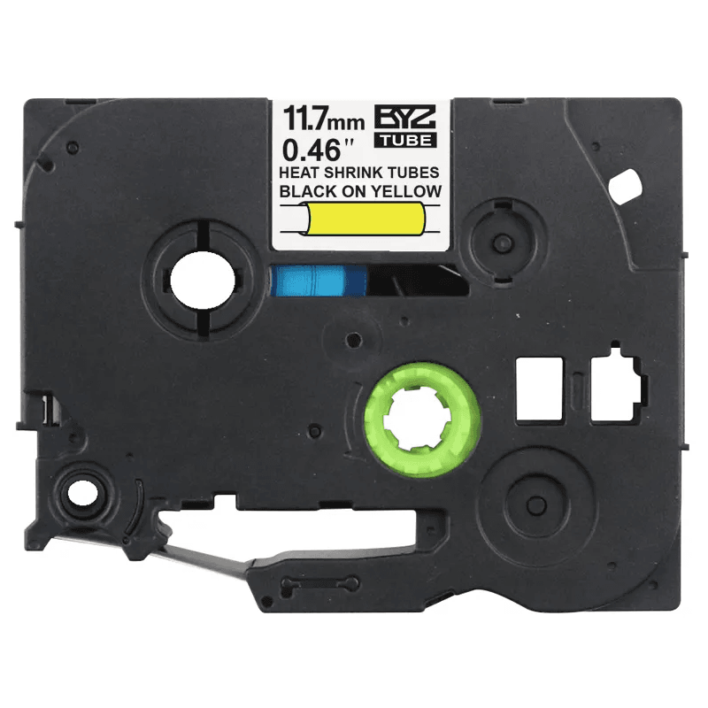 Brother Compatible Heat Shrink Tube Label - HSe-631 - 12mm Wide x 1.5m Long - Black on Yellow