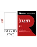 Redfern White Laser Label 1UP - 199.6 x 289mm