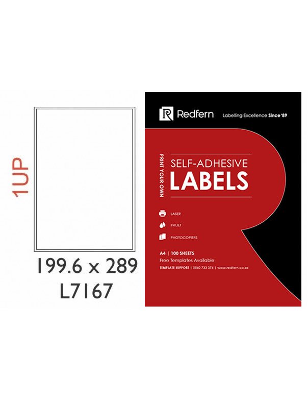 L01UPB-L7167.jpg Redfern White Laser Label 1UP - 199.6 x 289mm - Image 1