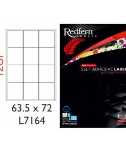 Redfern White Laser Label Landscape 12UP - 63 5 x 72mm  L7164