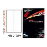 White Landscape Laser Label 2UP 98 x 289mm