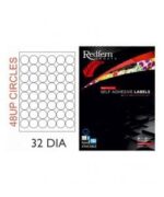 White Laser Label 32 x 32mm 48UP