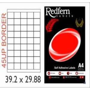 White Laser Label 39 2 x 29 88mm 45UP
