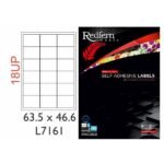 White Laser Label 63 5 x 46 6mm