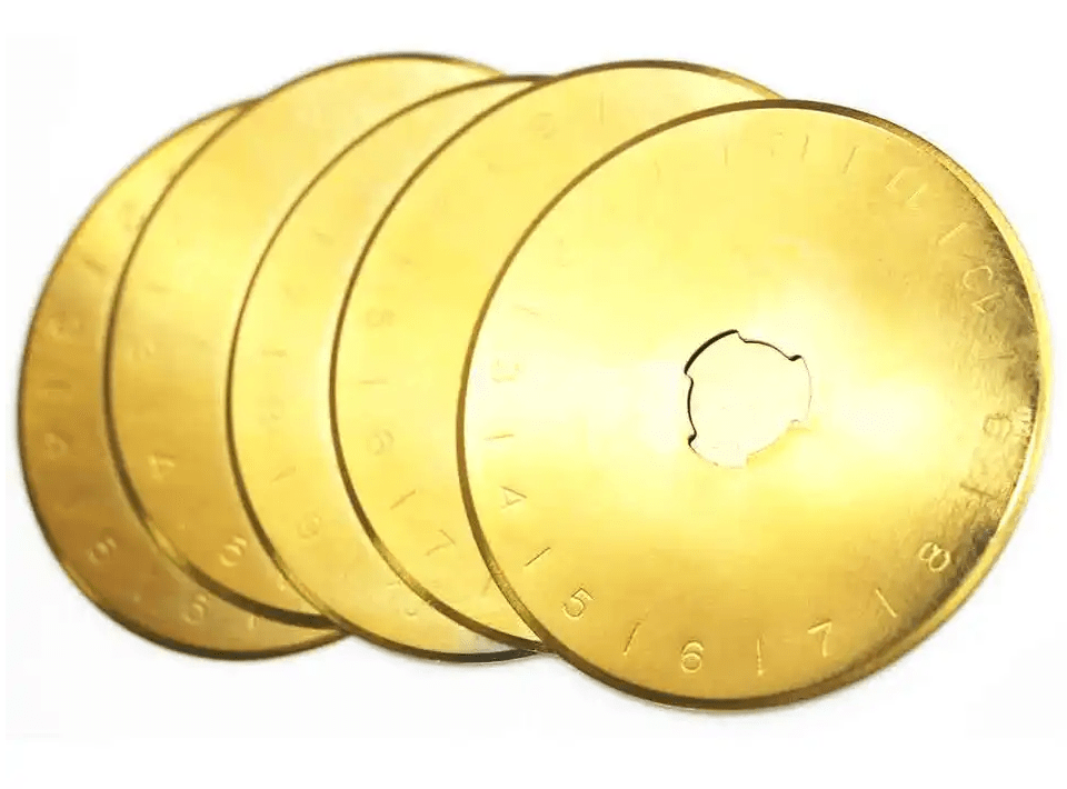 Rotary-blade-titanium.png Titanium Coated Rotary Cutter Blades 45mm - Image 1