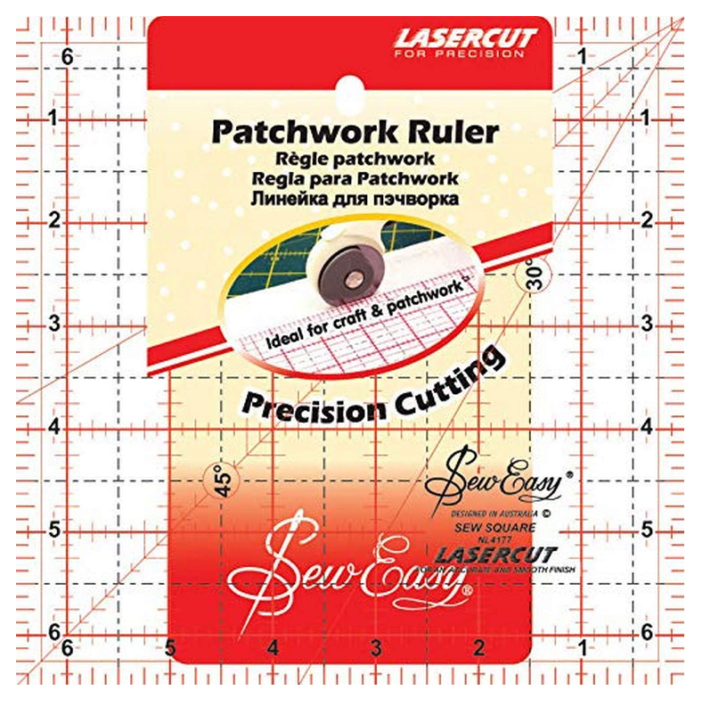 SQUARE-QUILT-RULER-6.5-INCH.png 6.5 INCH Square Patchwork Ruler - Image 1