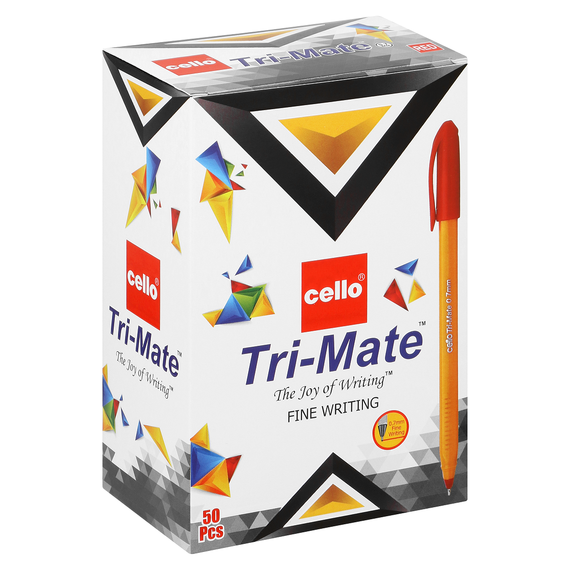Tri-mate_Red-1.png CELLO Trimate Pens 0.7mm (Box of 50) - Image 3