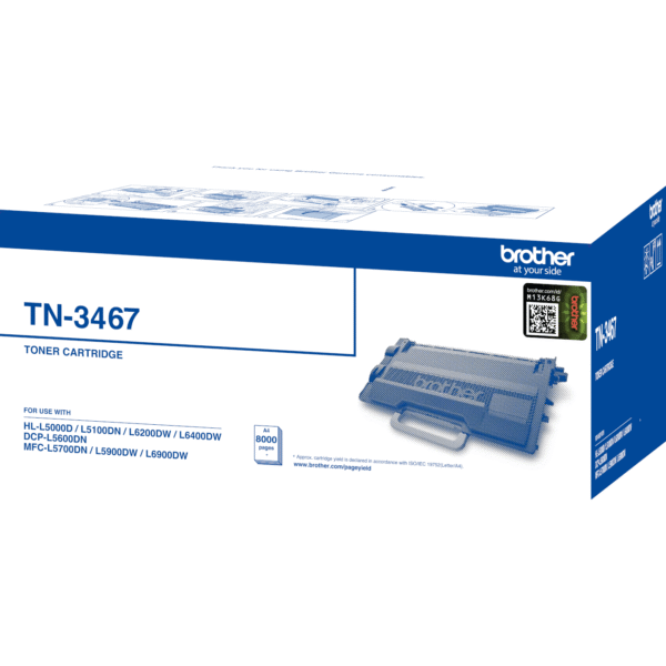 Brother TN-3467 High Yield Black Original Toner Cartridge (TN3467)