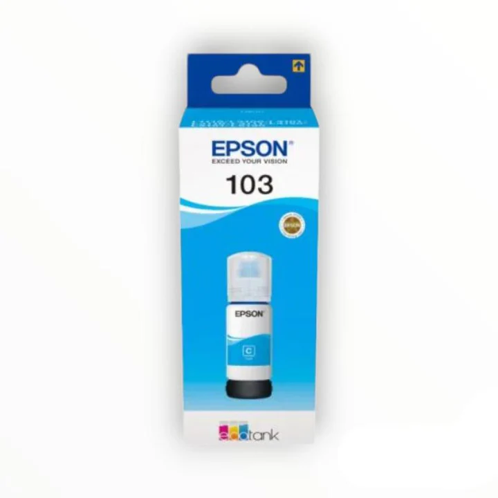 epson-printer-ink-epson-103-ecotank-65ml-ink-bottle-cyan-33141596815449 Epson 103 Cyan Ink Bottle - Original - Image 1