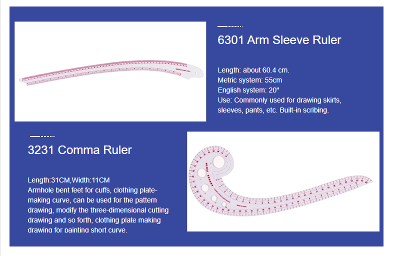 french-curve-6301-3231.png 7 Piece French Curve Ruler Set-  Metric - Image 3
