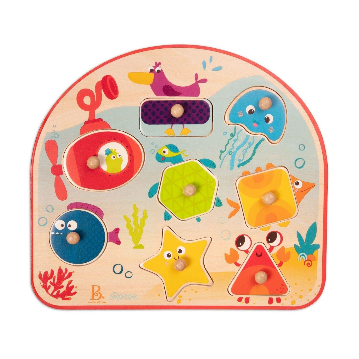B  Toys Sea Treasures Wooden Puzzle - Image 1