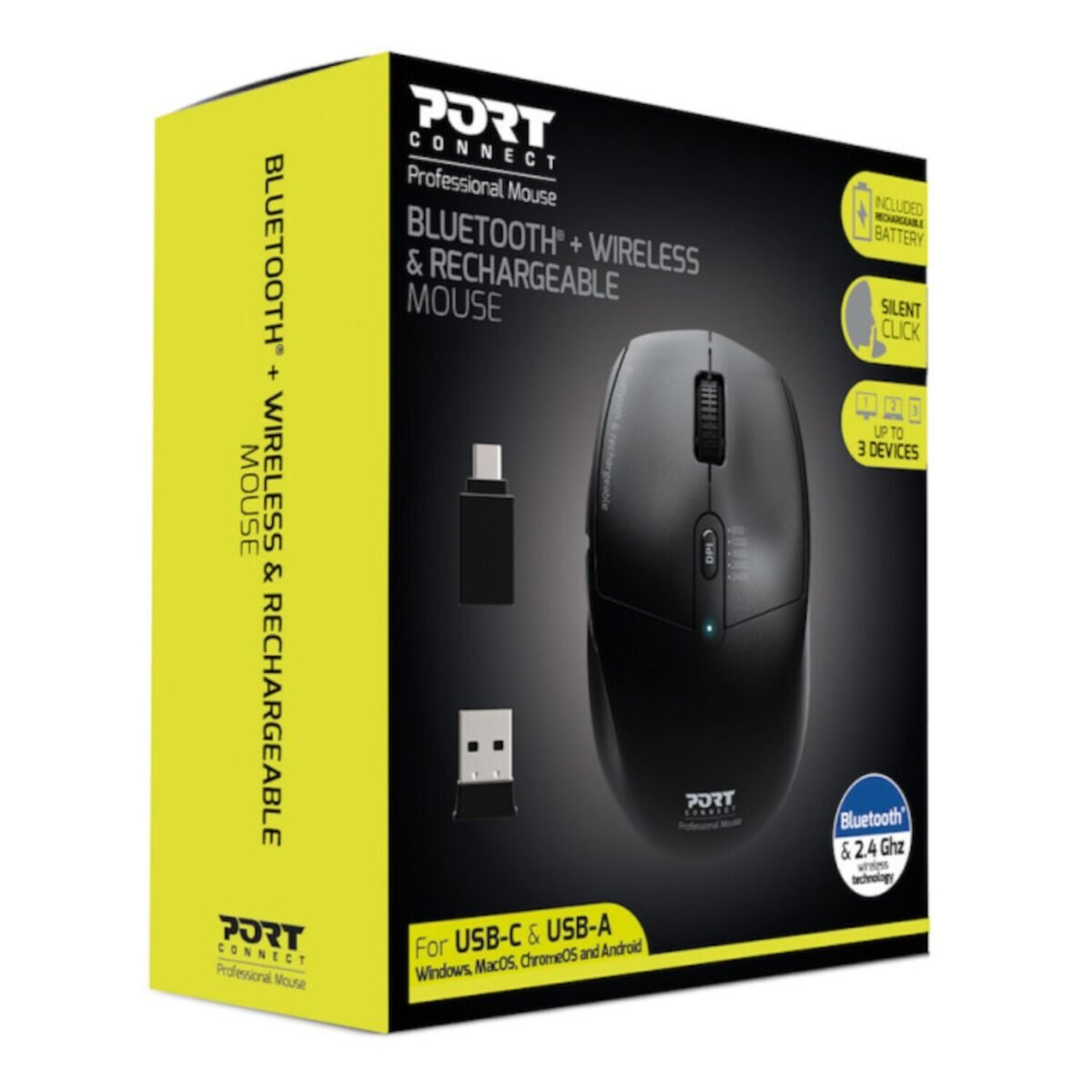 900715-WR-03 Port Connect 2.4GHz Wireless Bluetooth® Rechargeable Mouse PRO - Image 3