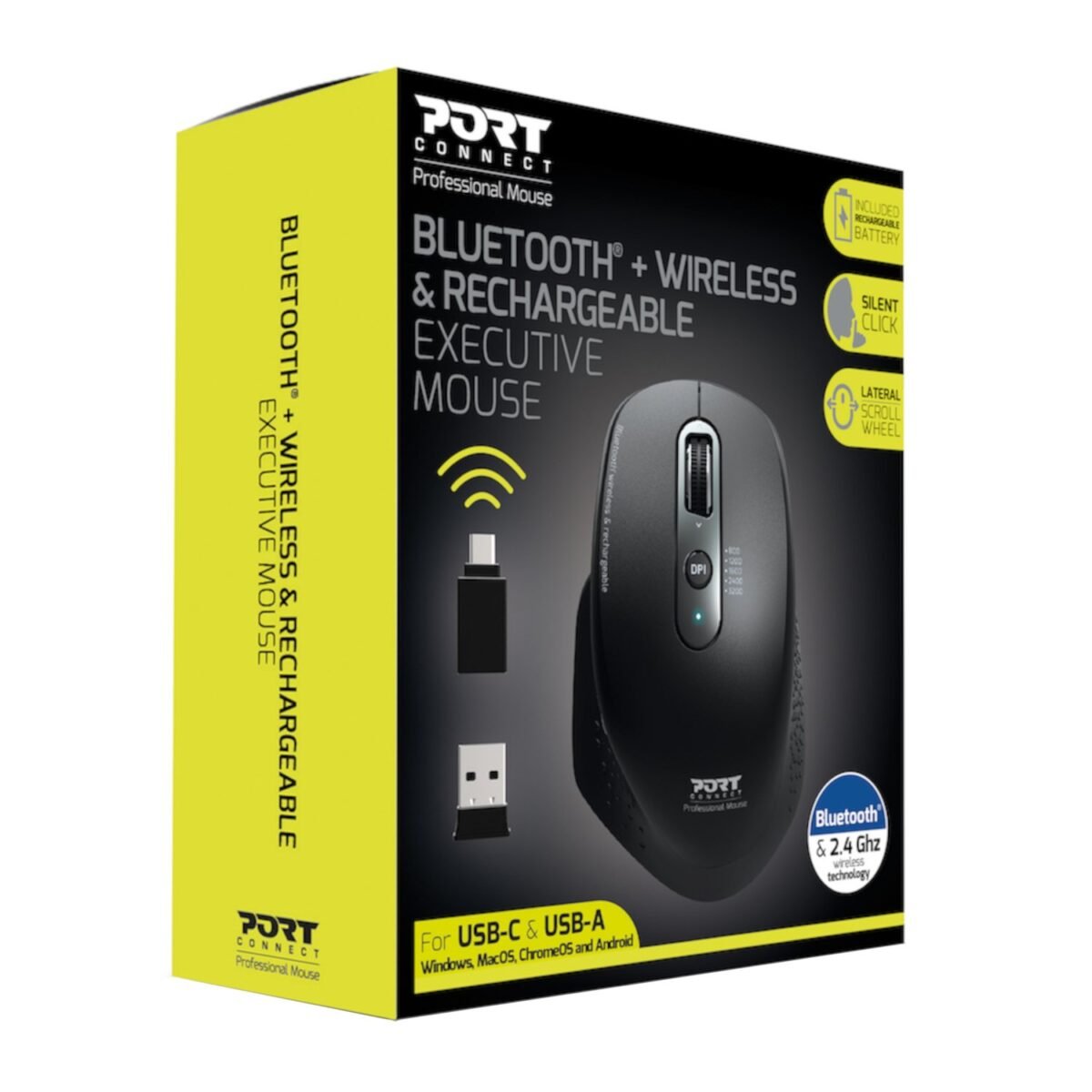 900716_Port-Connect-Wireless-Rechargeable-Executive-Bluetooth-Mouse_wr_02 Port Connect Bluetooth Wireless and Rechargeable Executive Mouse - Black - Image 5