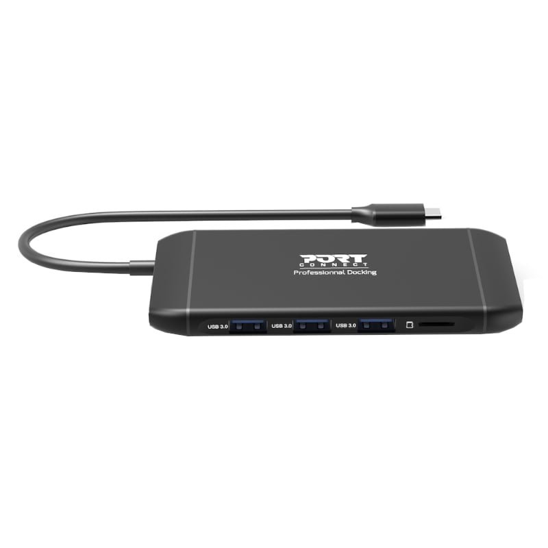 901913_wr_02 Port USB Type-C 4 x USB3.1|1 x Aux|Micro+SD Card Reader|1 x RJ45|1 x HDMI|1 x VGA|1 x Type-C PD Dock 100W - Black - Image 2