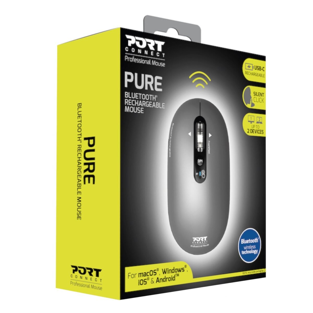 910009_PORT-MOUSE-REACHARGE-BT-PURE-MAC-GRY_wr_01 Port Connect PURE Bluetooth Rechargeable Mouse - Image 6