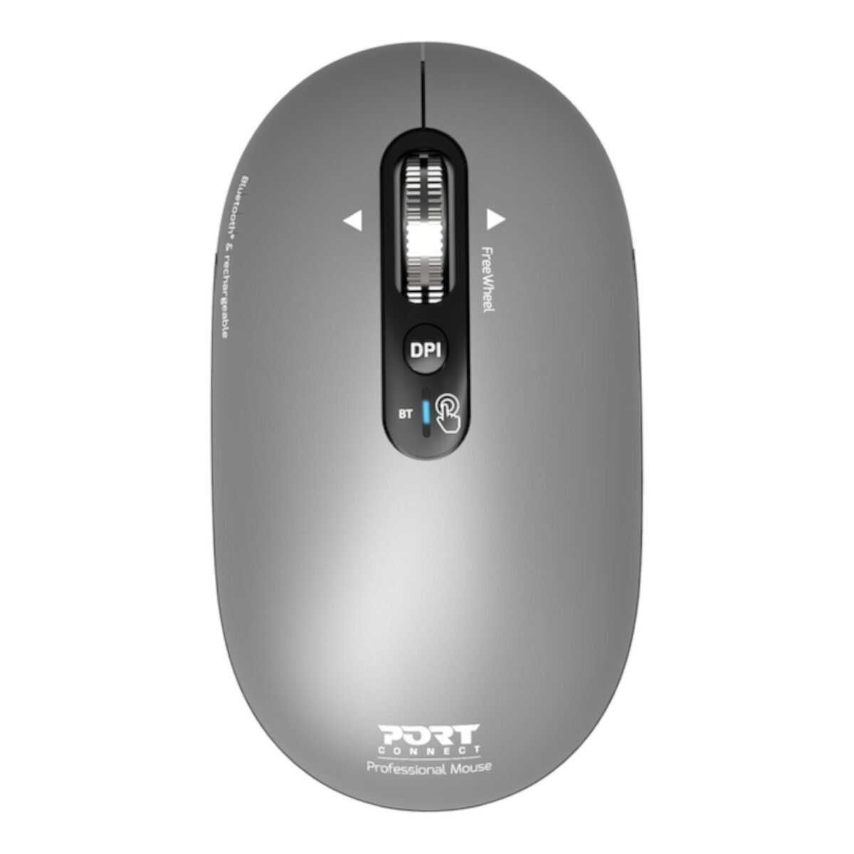 910009_PORT-MOUSE-REACHARGE-BT-PURE-MAC-GRY_wr_09 Port Connect PURE Bluetooth Rechargeable Mouse - Image 1