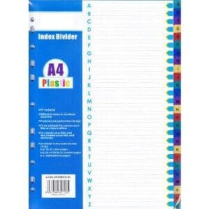 A4 PVC Divider Index  A-Z